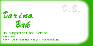 dorina bak business card